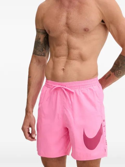 Nike Swoosh-print drawstring swim shorts