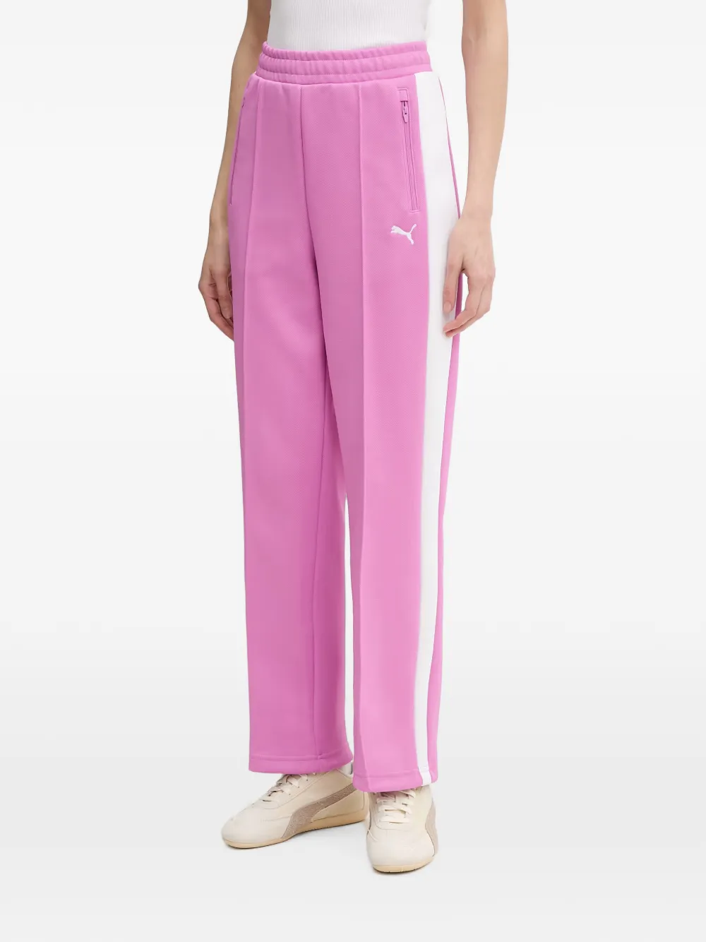 PUMA logo-embroidered side-stripe track pants - Rosa