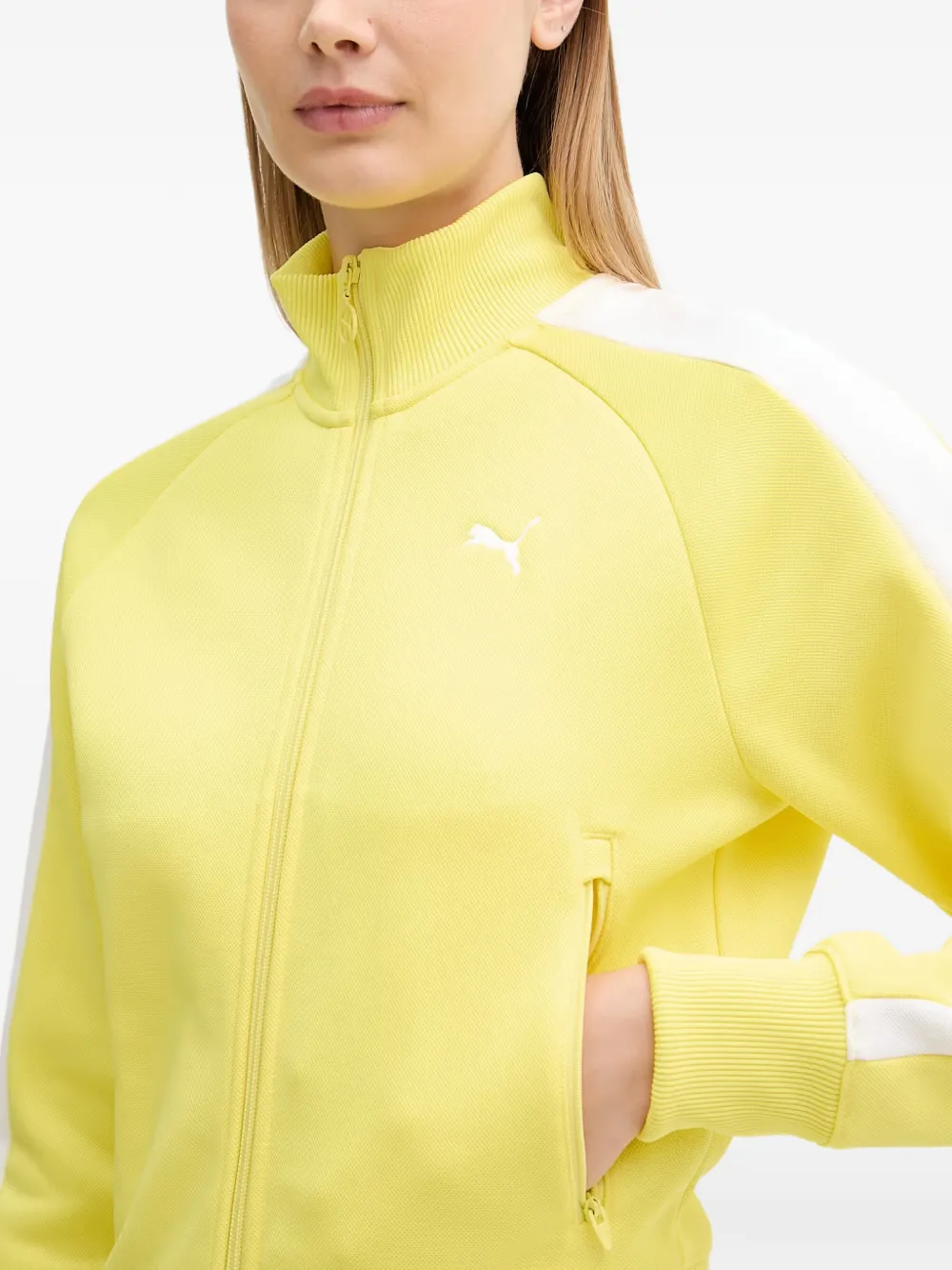 PUMA T7 Always On side-stripe sweatshirt Geel