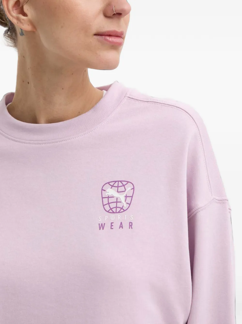 PUMA Sweater met logoprint Paars