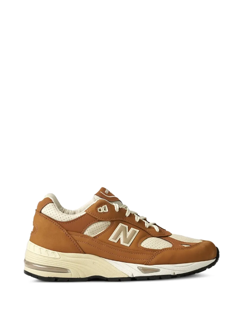 New Balance Made in UK 991v1 suede-panel sneakers - Marrone