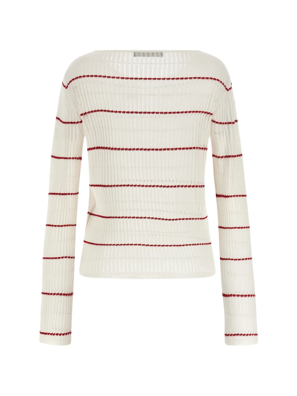 Max Mara Ribgebreide trui met mesh Beige