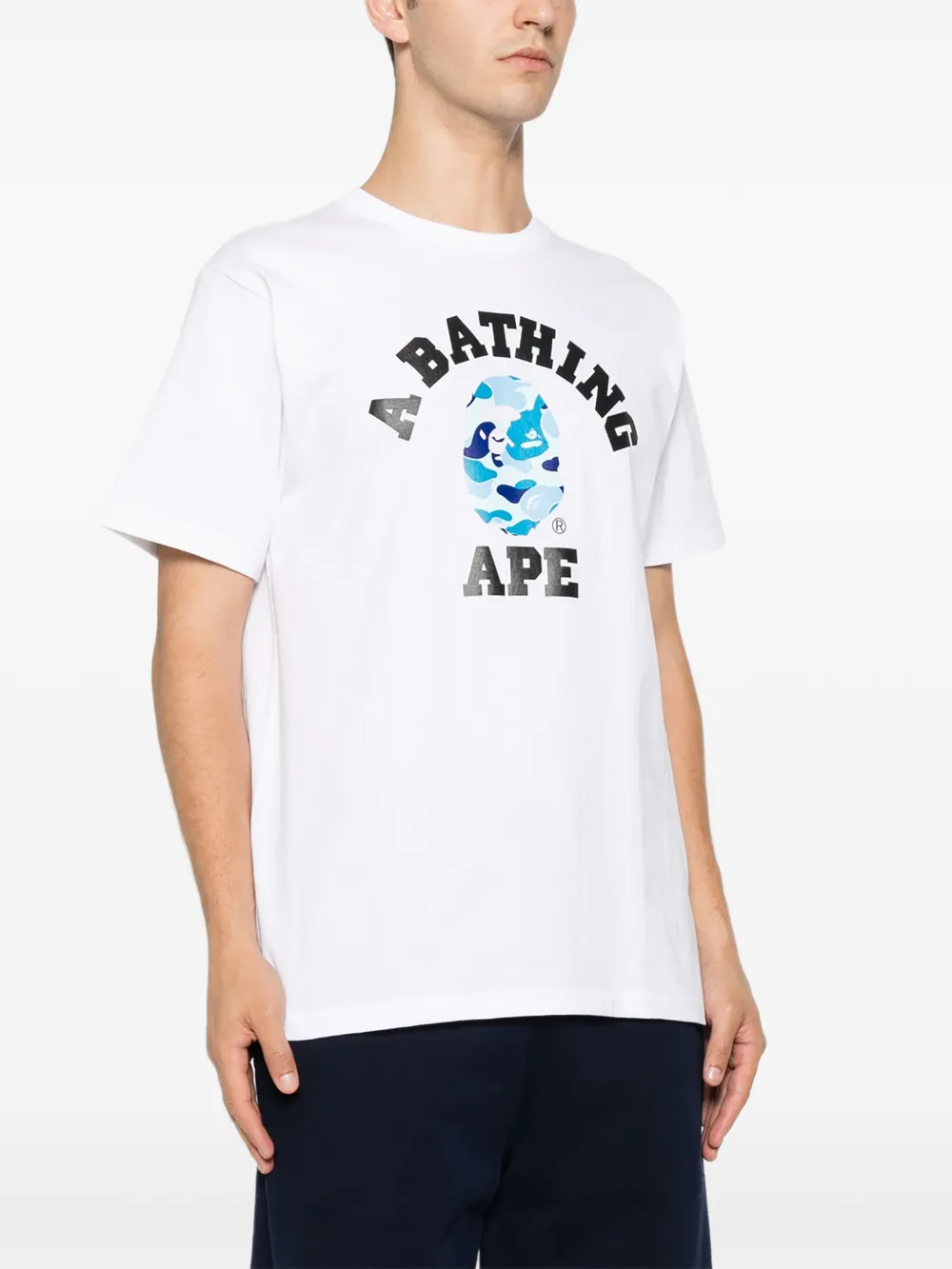 A BATHING APE Katoenen T-shirt met logoprint Wit