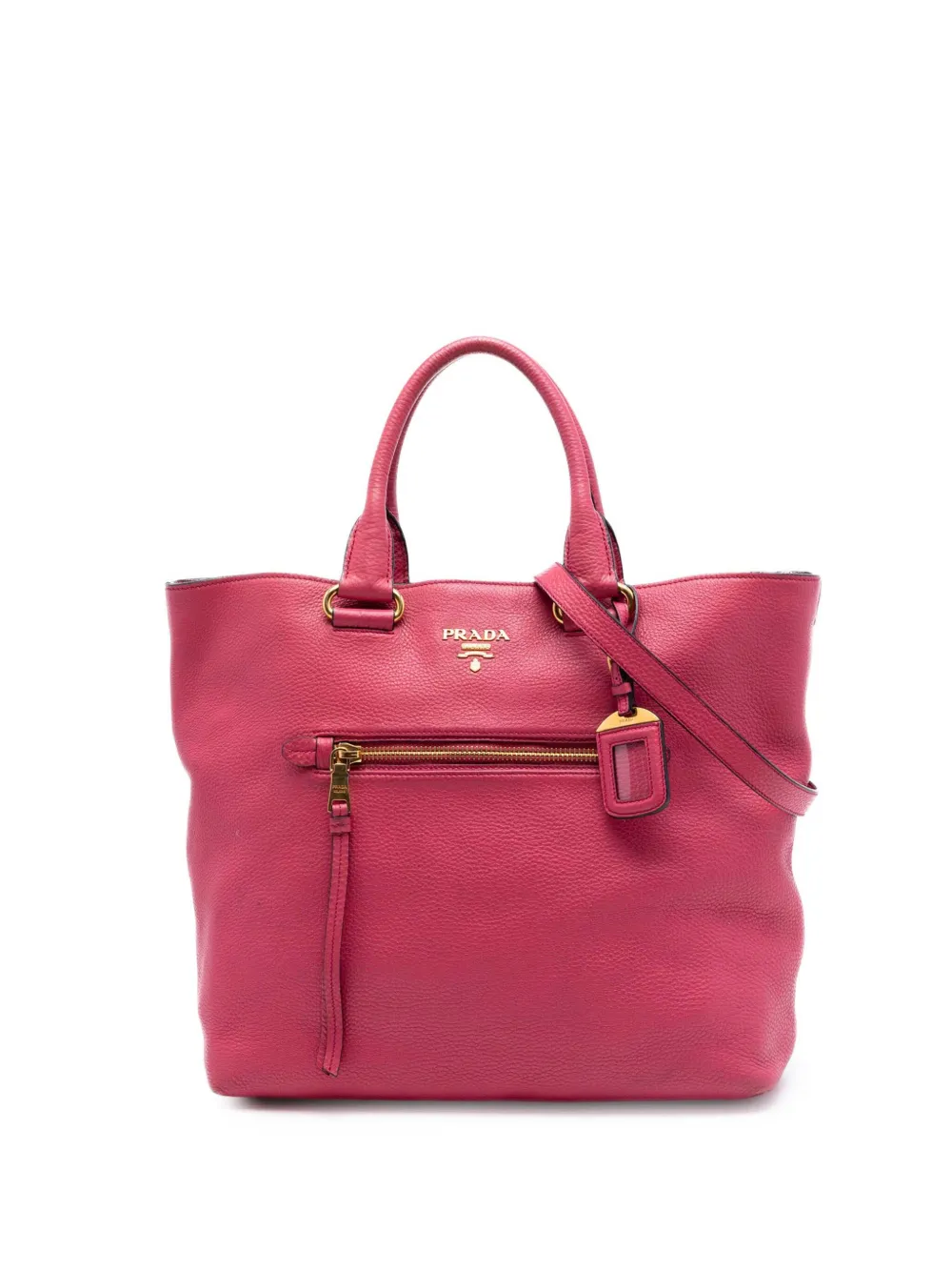 Prada Pre-Owned 2010-2026 Vitello Daino Open Convertible Tote satchel - Rosa