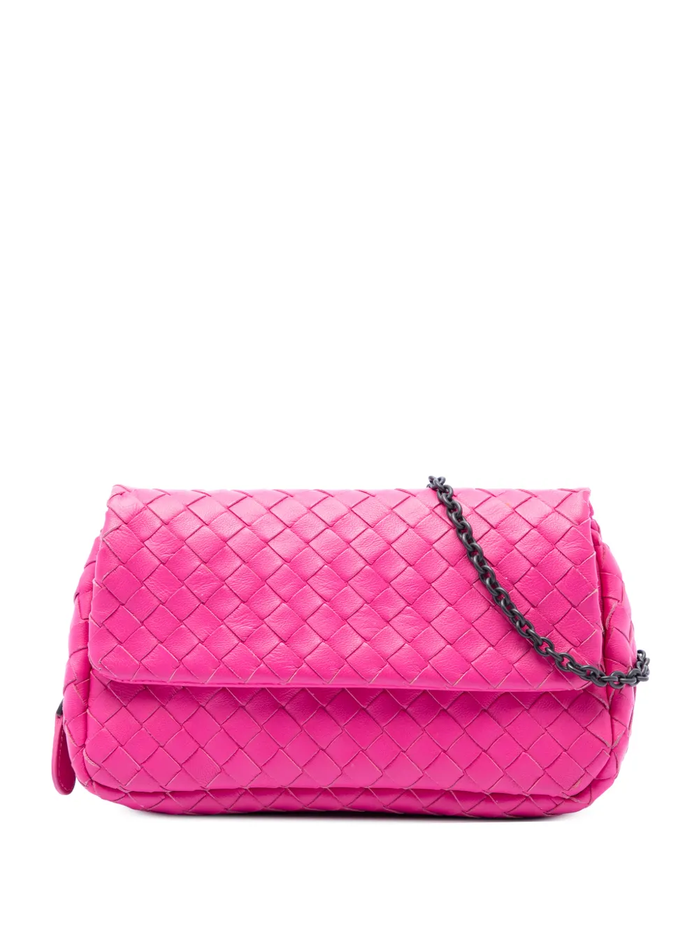 Bottega Veneta Pre-Owned 2012-2026 Mini Nappa Intrecciato Expandable Chain Flap crossbody bag - Rosa