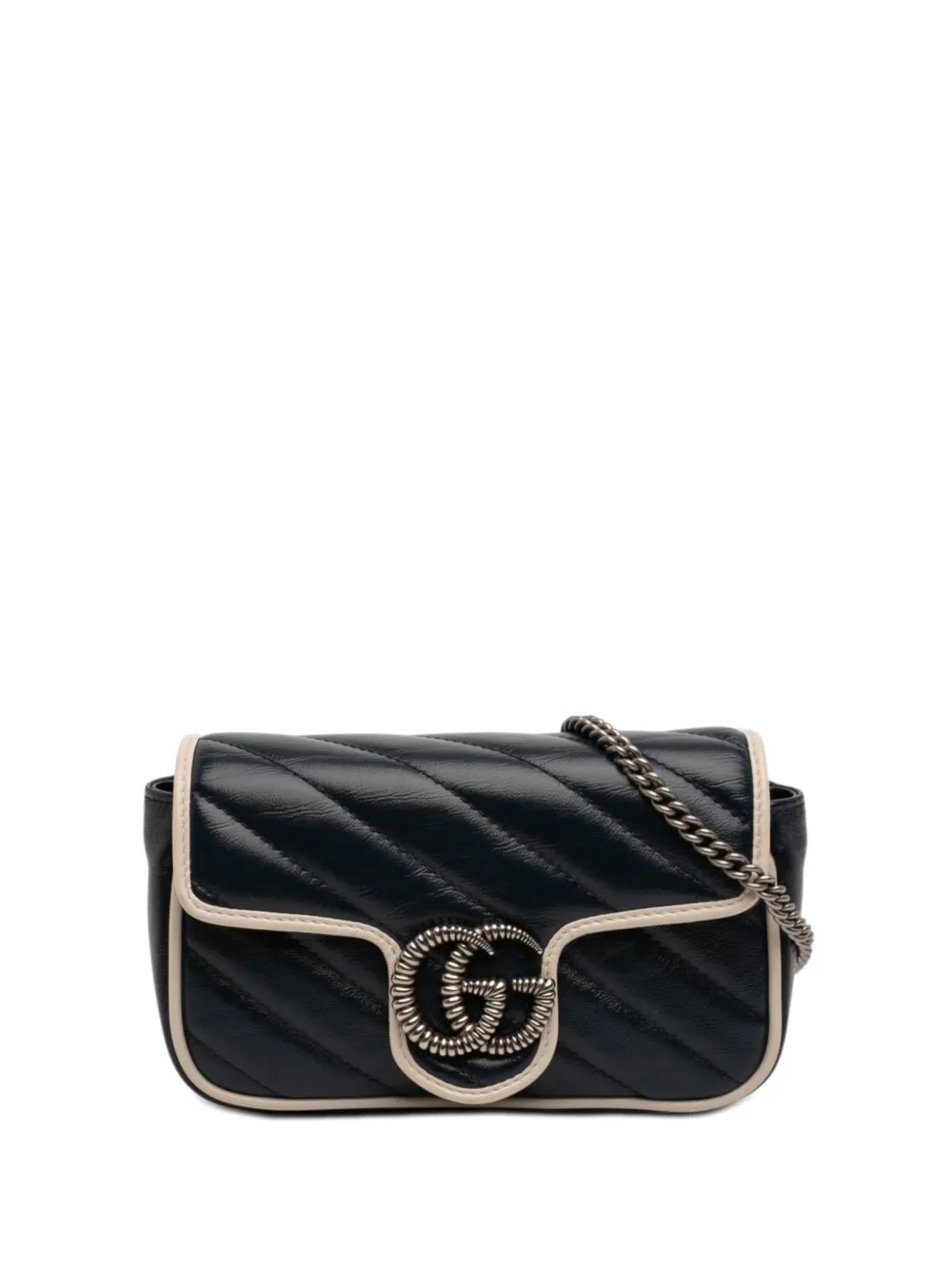 Gucci Pre-Owned 2000-2015 Super Mini GG Marmont Matelasse Leather Torchon Flap crossbody bag - Blu