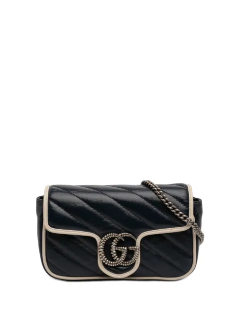 Gucci Pre-Owned bolsa crossbody GG Marmont supermini de piel matelasse y torchón con solapa 2000-2015