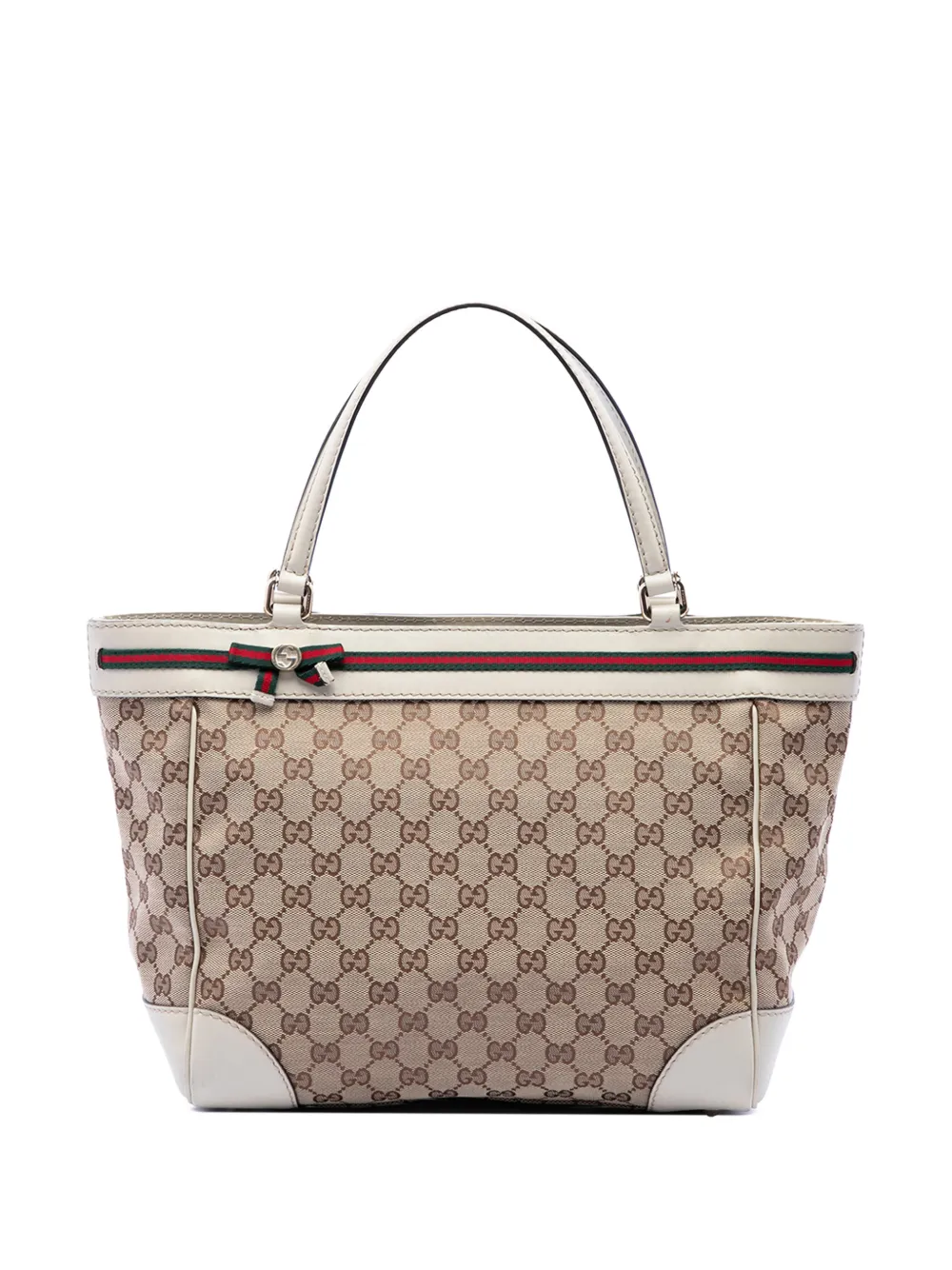 Gucci Pre-Owned 2016-2026 GG Canvas Web Mayfair tote bag - Bianco