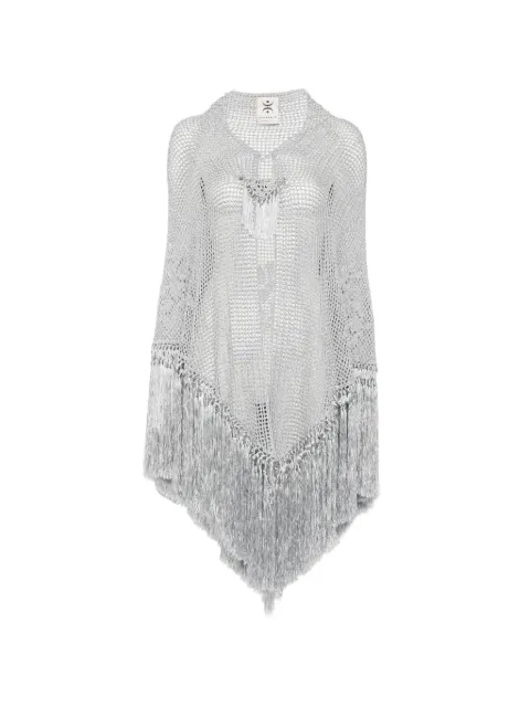 Chiara Is poncho Scialle Rosa con flecos
