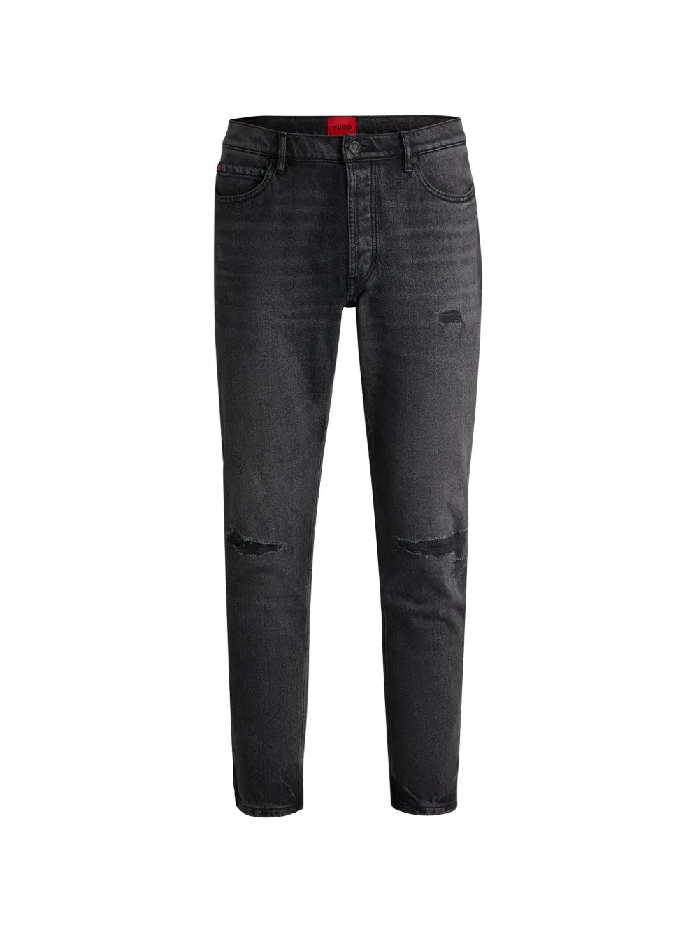 BOSS distressed-detail slim-fit jeans - Grigio
