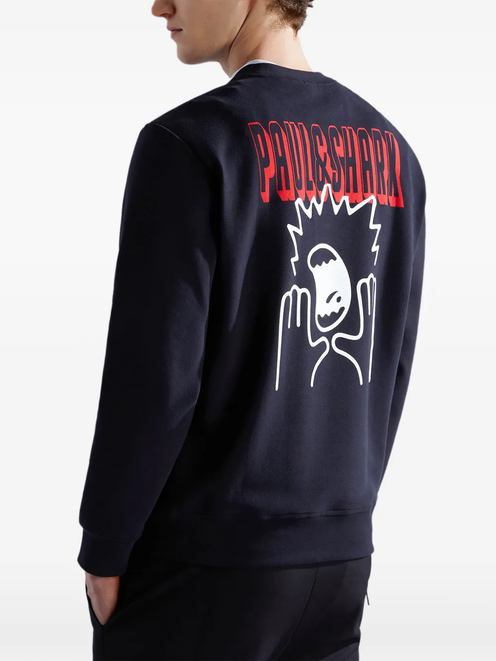Paul & Shark Sweater met print Blauw