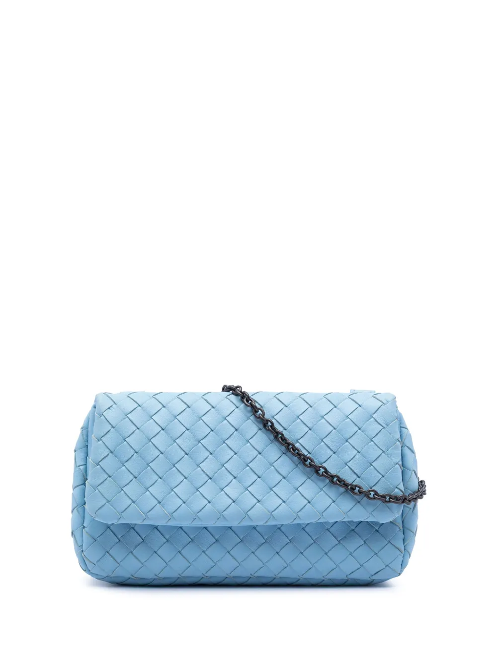 Bottega Veneta Pre-Owned 2012-2026 Mini Nappa Intrecciato Expandable Chain Flap crossbody bag - Blu