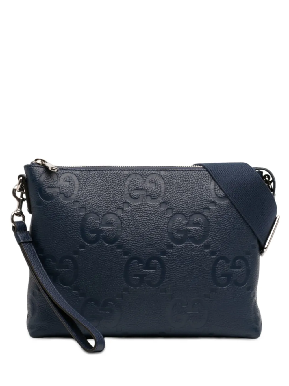 Gucci Pre-Owned 2016-2026 Medium Jumbo GG Embossed Messenger Bag crossbody bag - Blu