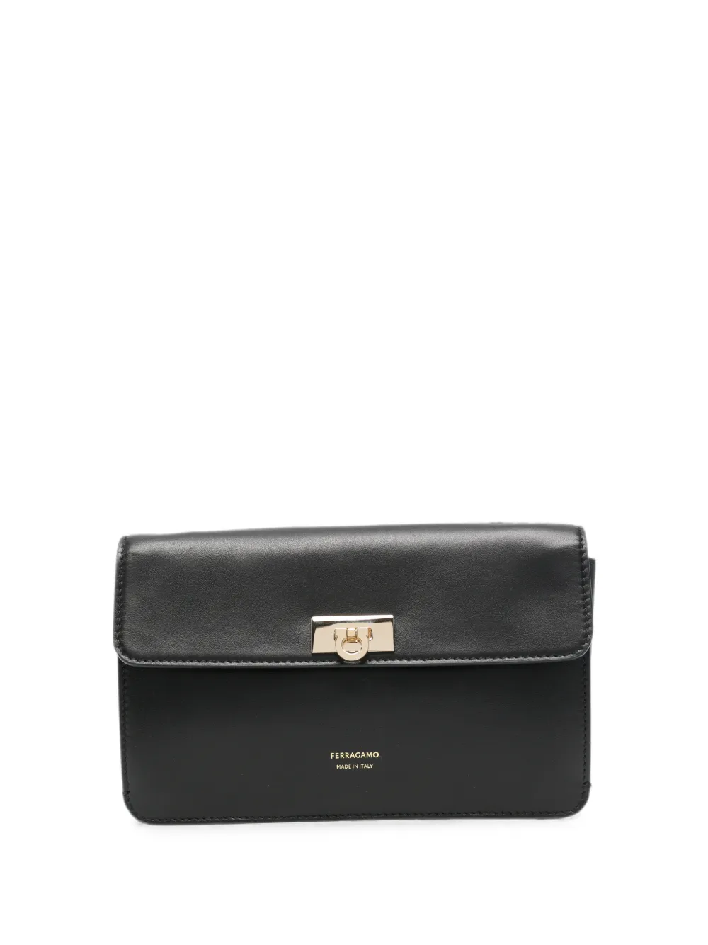 Ferragamo Gancini logo-detail clutch bag - Black