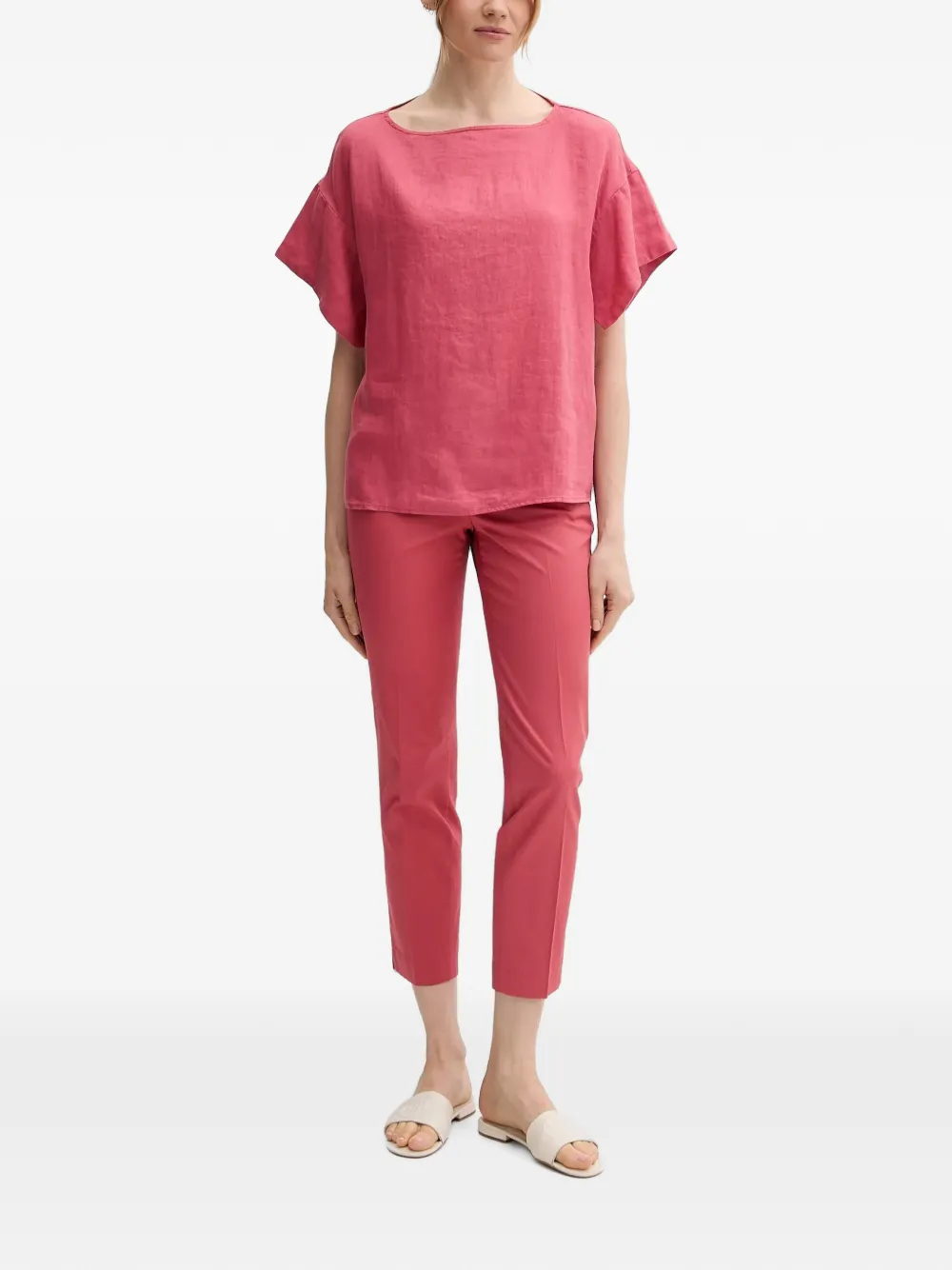 Sisley Cropped pantalon Roze