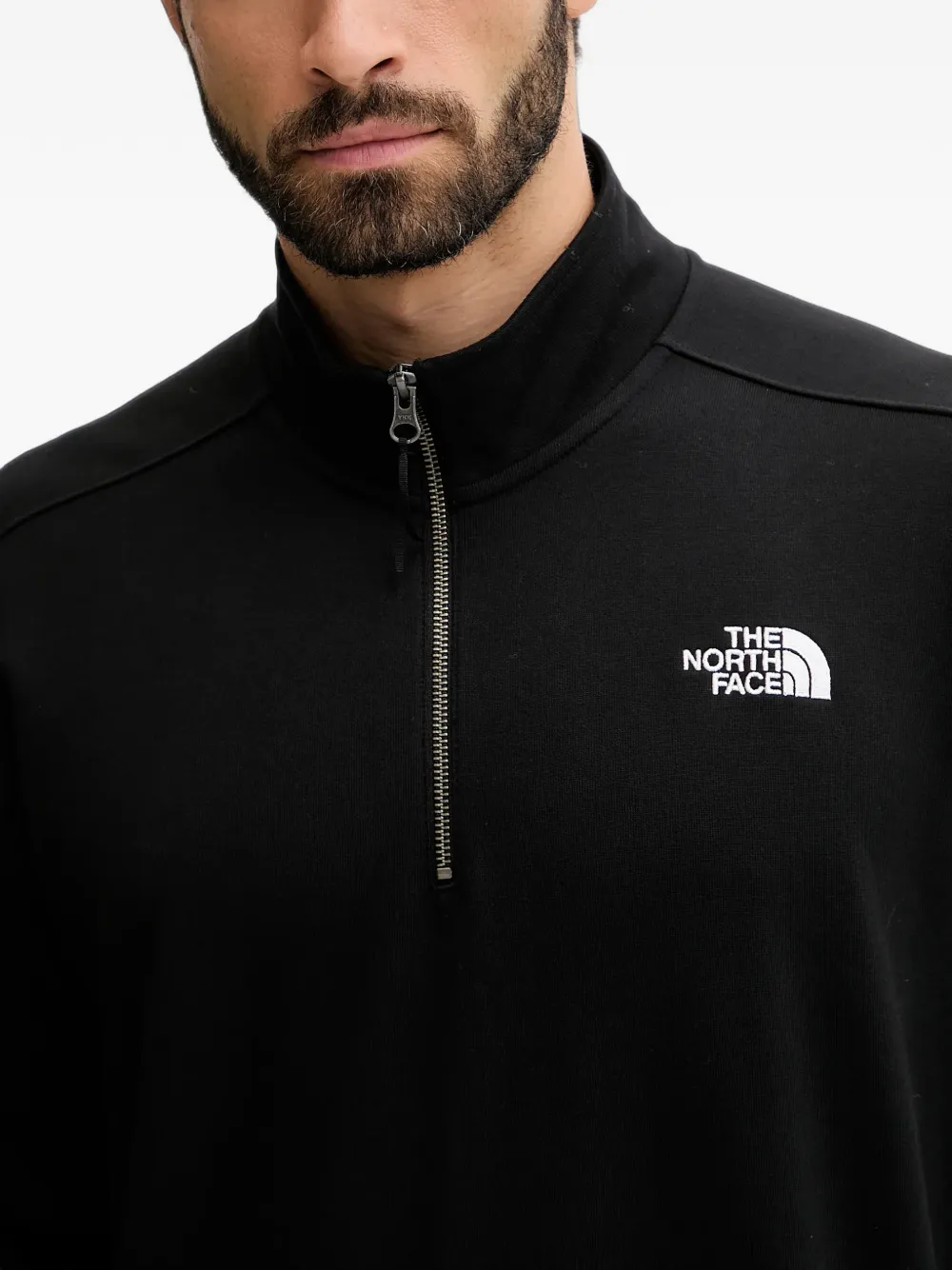 The North Face Sweater met geborduurd logo en rits Zwart