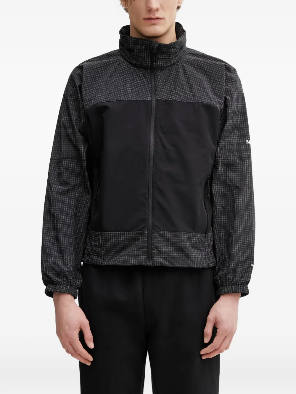 The North Face check-pattern panelled jacket - Schwarz