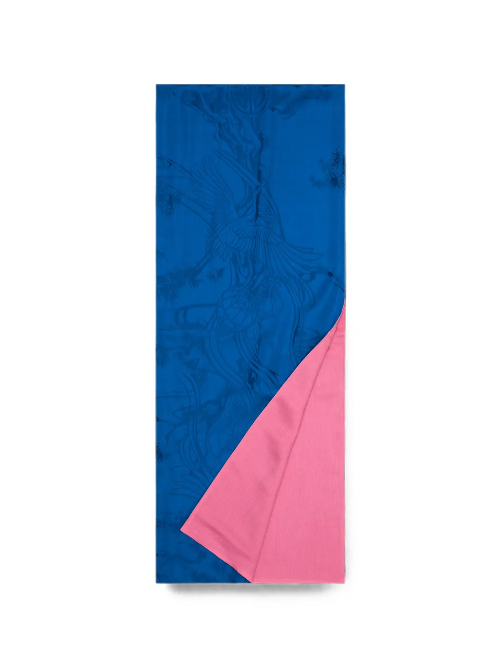 Shanghai Tang Crane and Pine scarf - Blu
