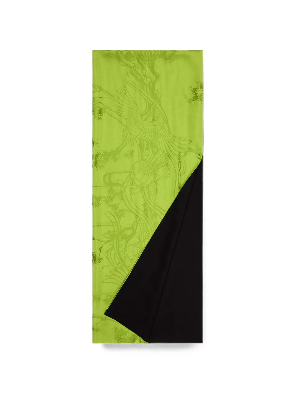 Shanghai Tang Crane and Pine jacquard double-sided scarf - Verde