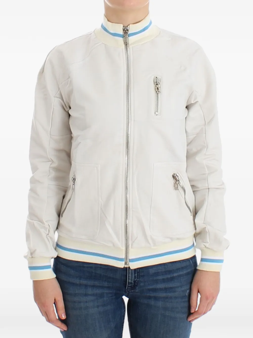 John Galliano logo-print zip-up jacket