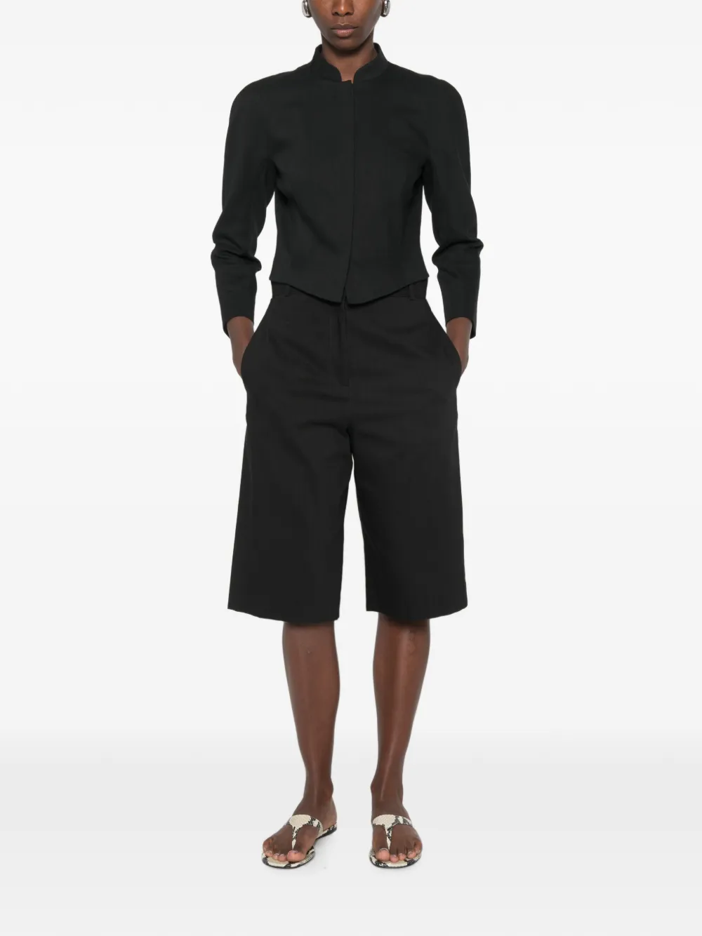  The Row Bastien Cropped Jacket - Negro 