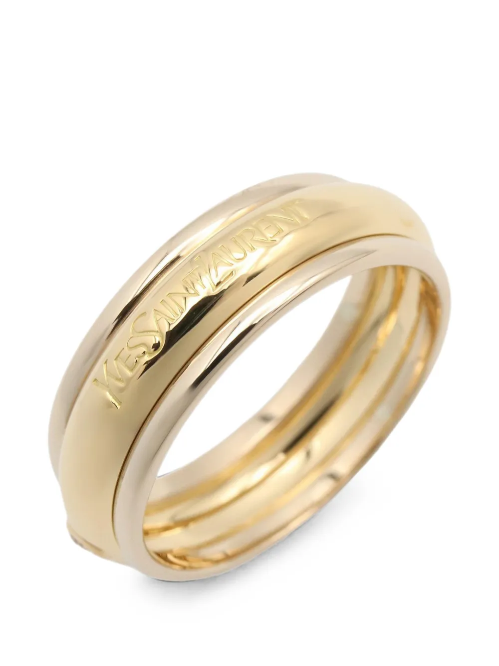 Saint Laurent Pre-owned 10s Logo-engraved Diamond Ring in Gold, view 2