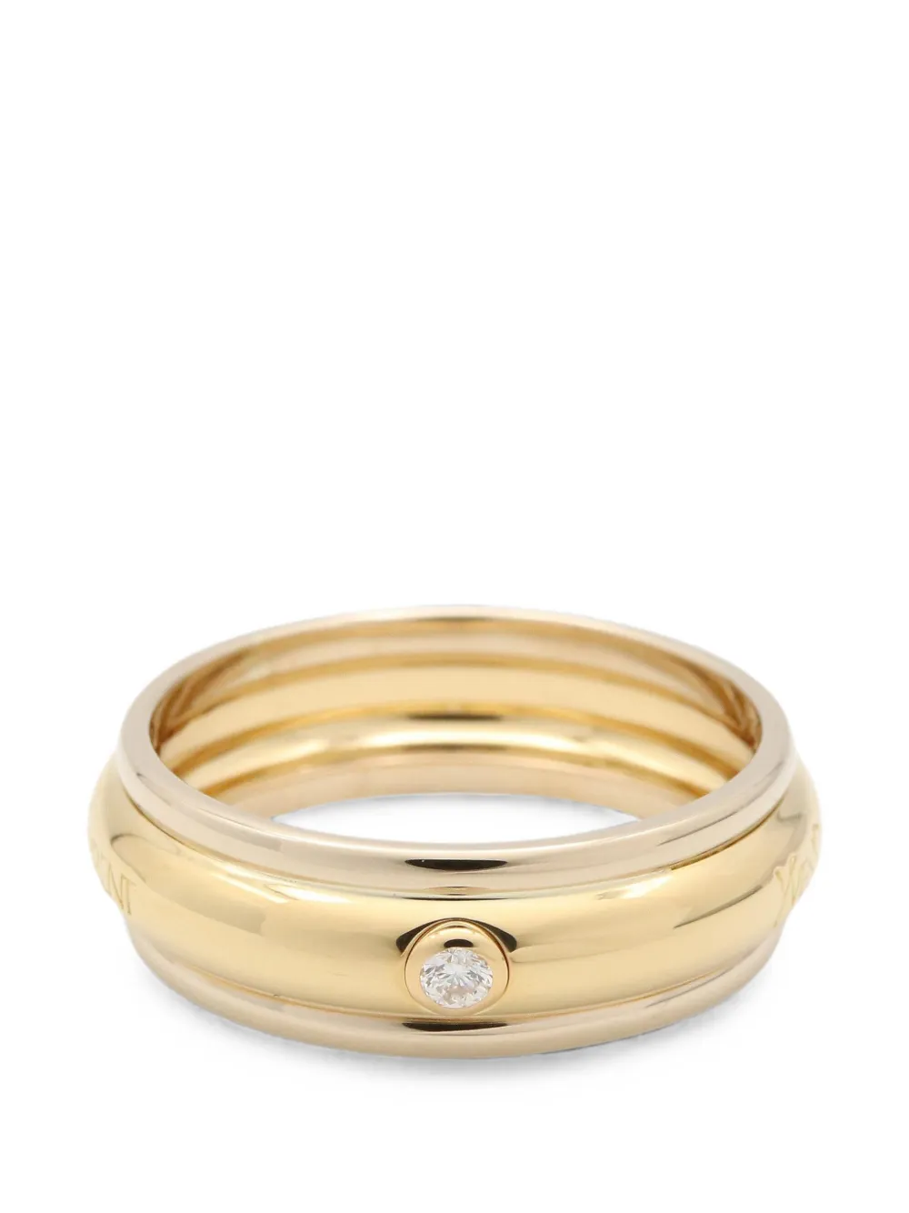 Saint Laurent Pre-owned 10s Logo-engraved Diamond Ring in Gold, view 3
