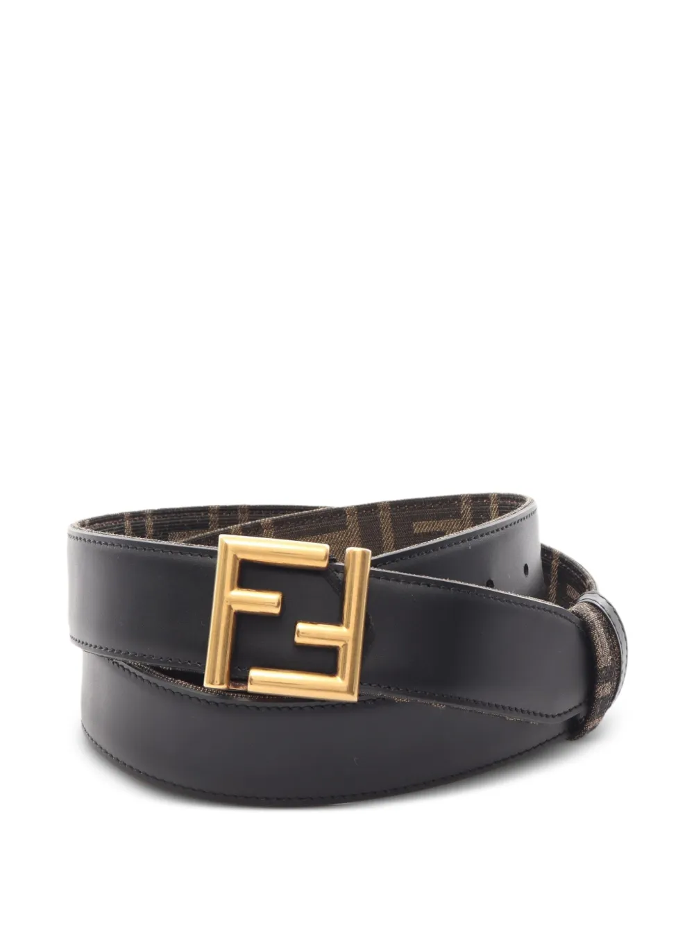 Fendi Pre-Owned 20s FF-logo reversible belt - Marrone
