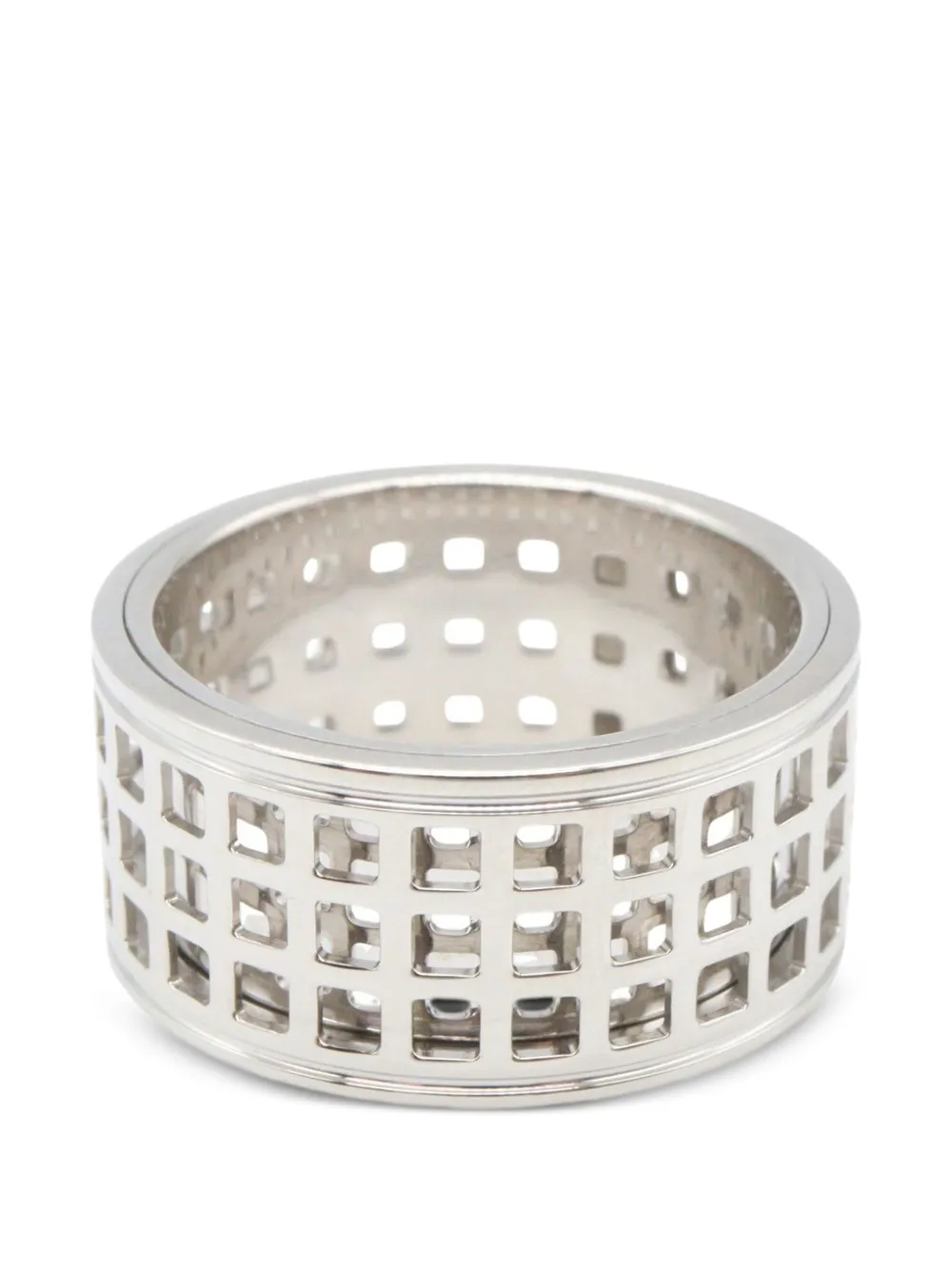 Gucci Pre-owned Grid-cutout Ring in Silver, view 2