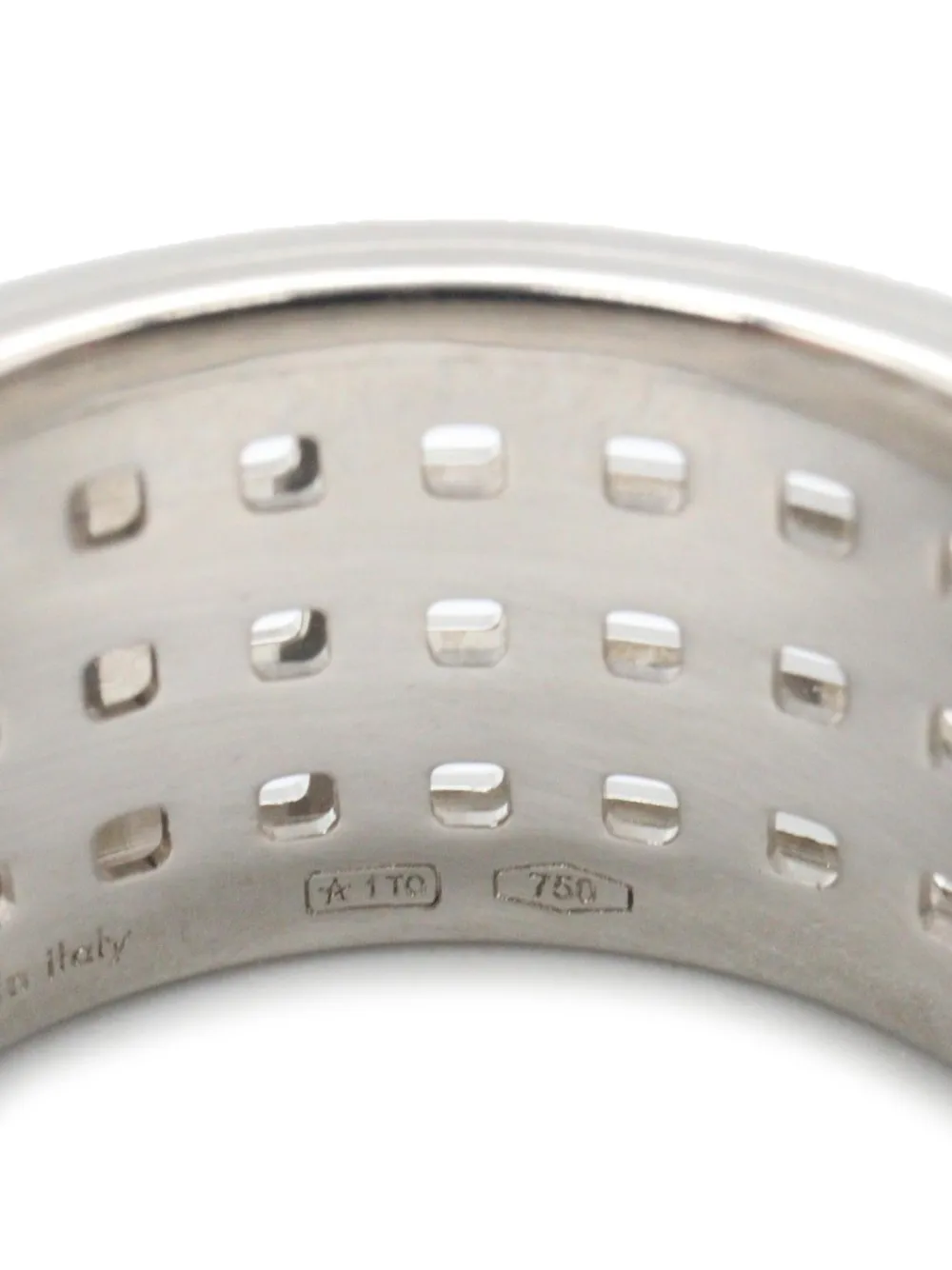 Gucci Pre-owned Grid-cutout Ring in Silver, view 5