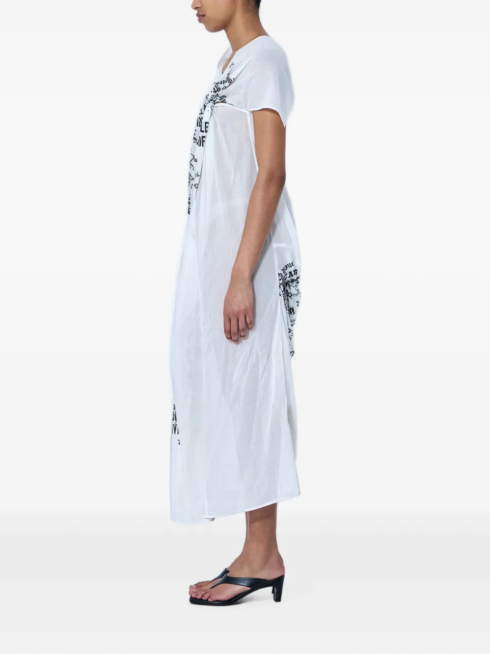 Limi Feu Asymmetrische jurk met print Wit