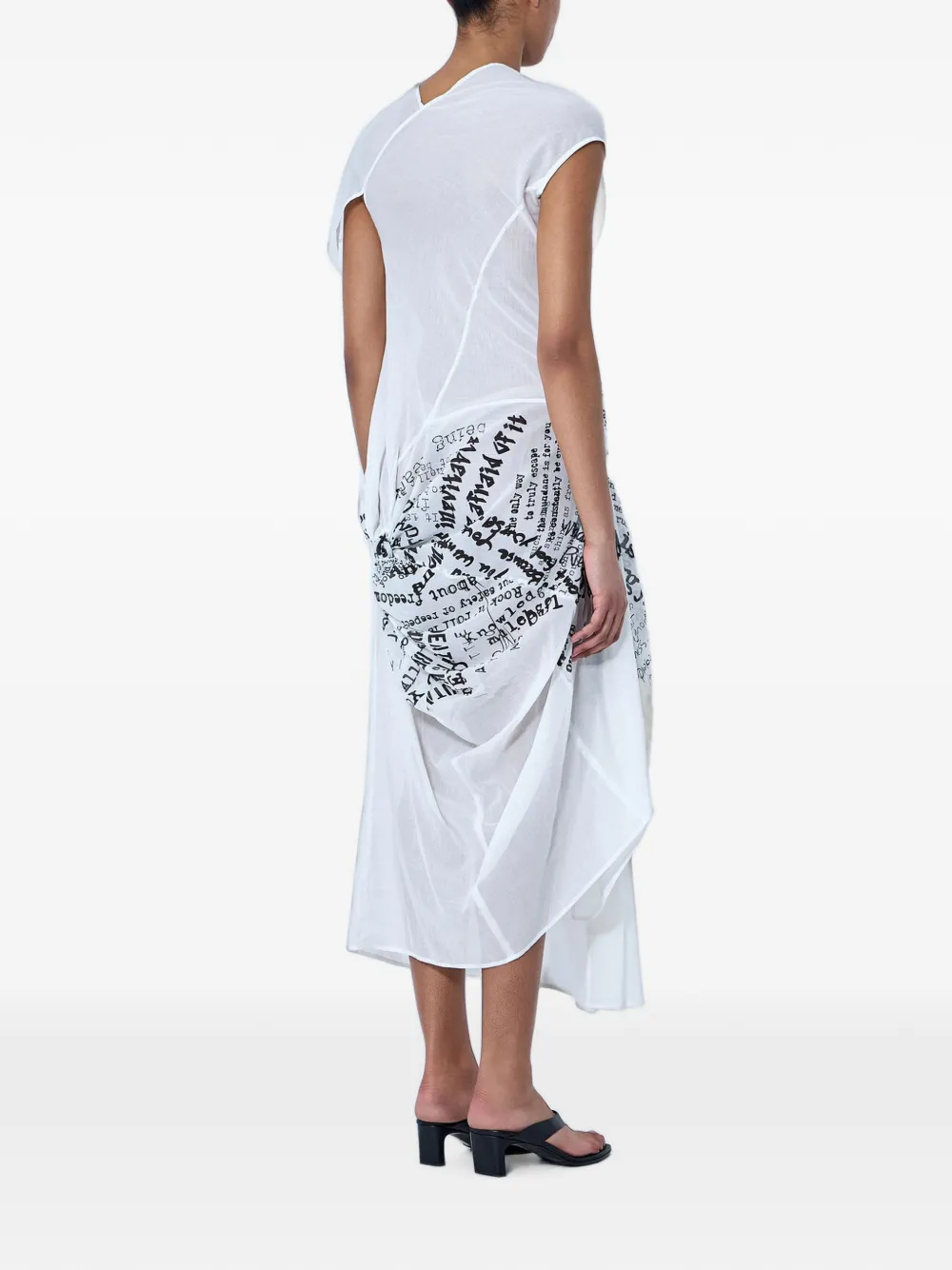 Limi Feu Asymmetrische jurk met print Wit