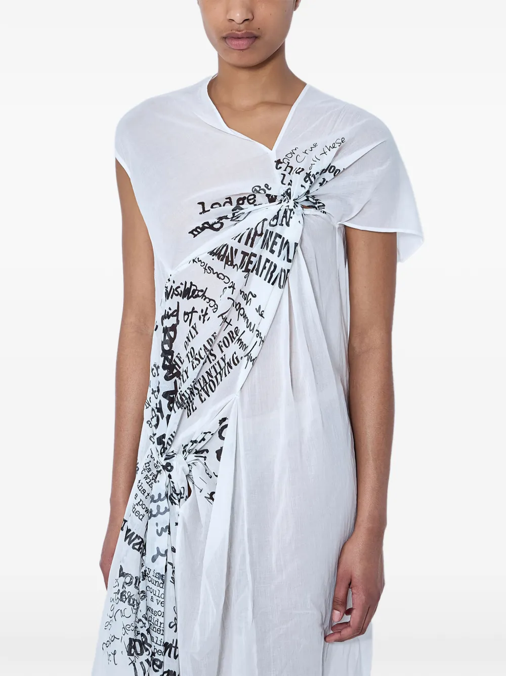 Limi Feu Asymmetrische jurk met print Wit