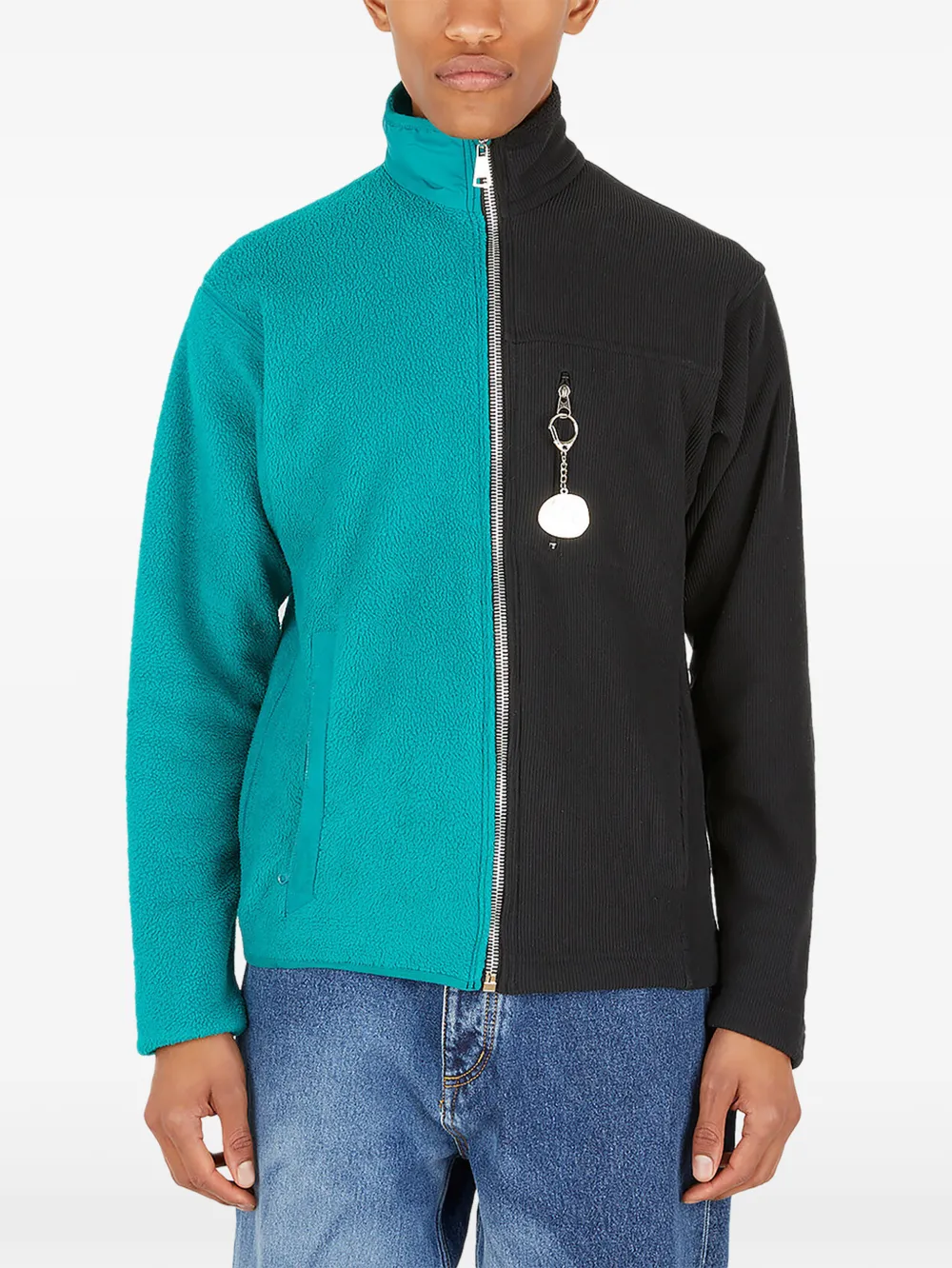 (di)vision fleece-weave rear-zip sweater - Blu