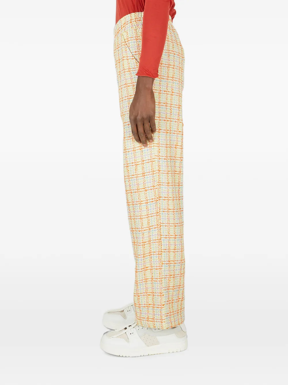(di)vision Geruite broek met contrasterend vlak Blauw