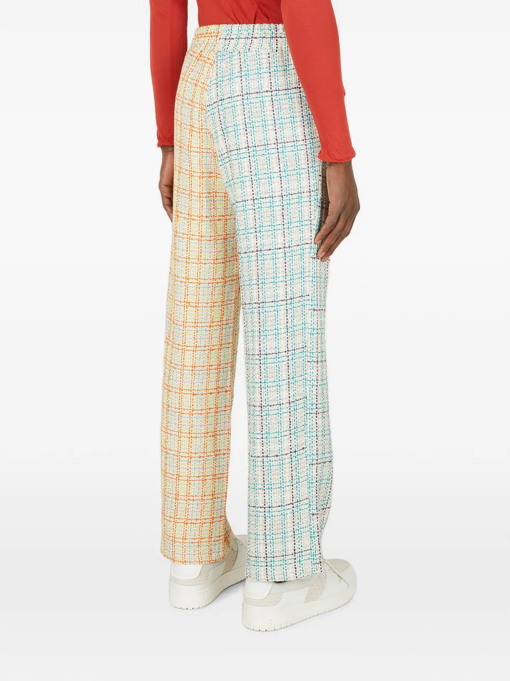 (di)vision Geruite broek met contrasterend vlak Blauw