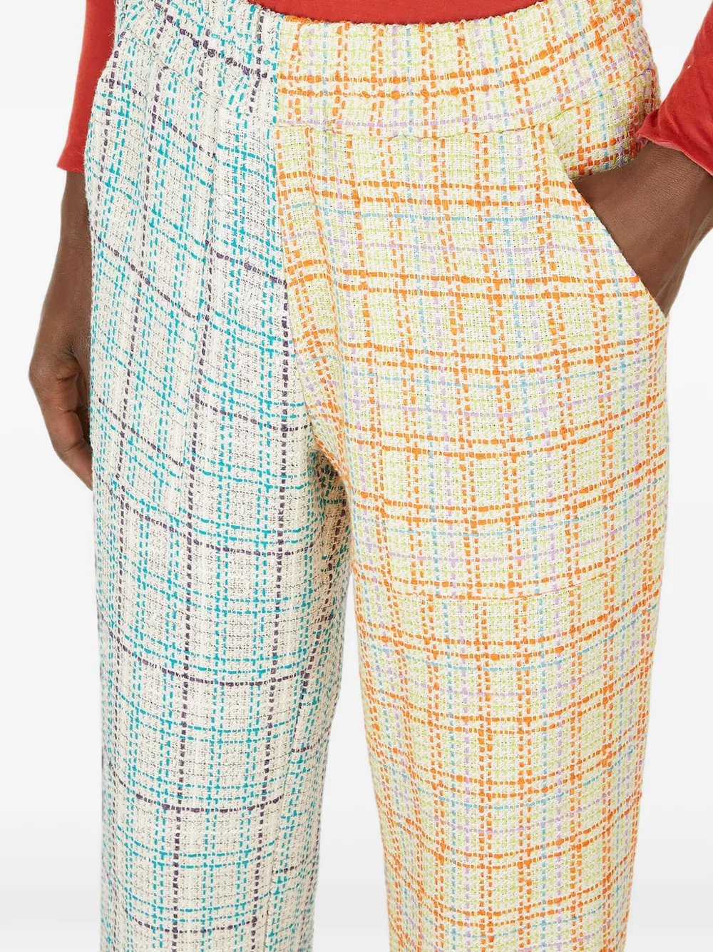 (di)vision Geruite broek met contrasterend vlak Blauw