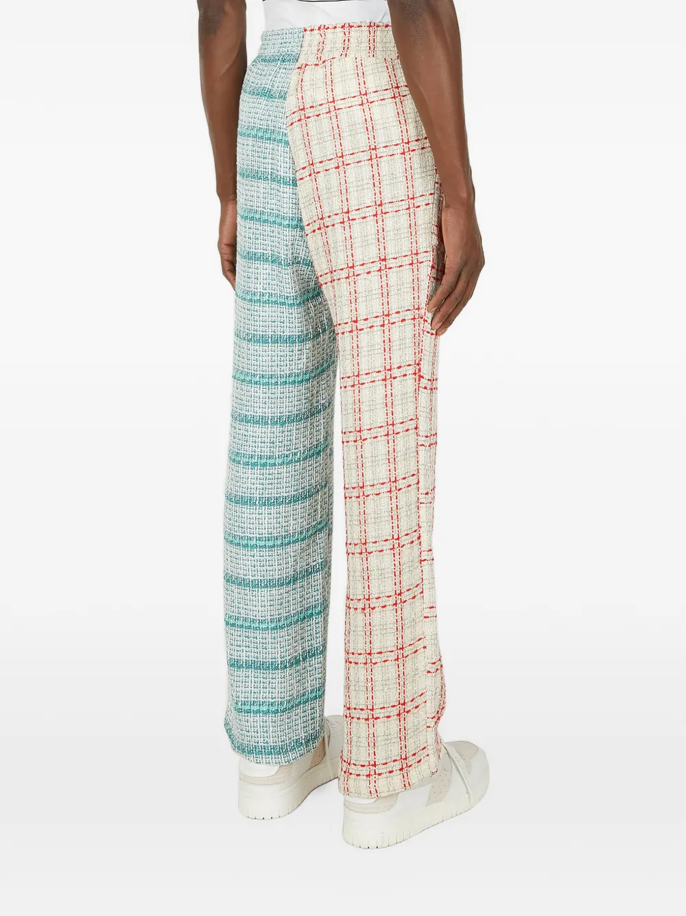 (di)vision Geruite broek met contrasterend vlak Beige