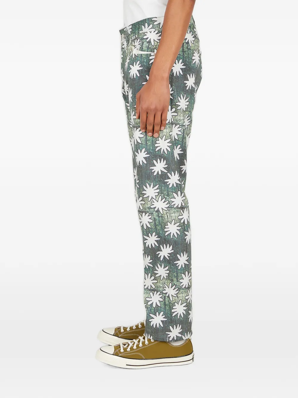 DRx x STEFAN MEIER x LN-CC Jeans met grafische bloemenprint Groen