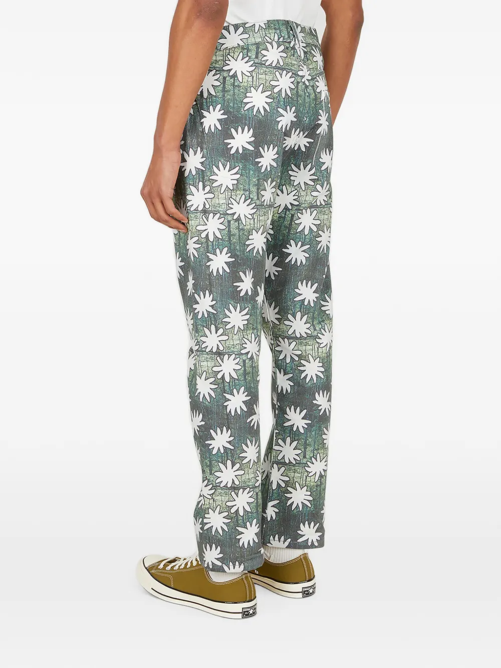 DRx x STEFAN MEIER x LN-CC Jeans met grafische bloemenprint Groen