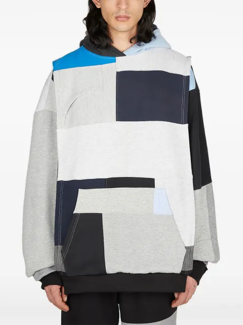 (di)vision  patchwork jersey hoodie