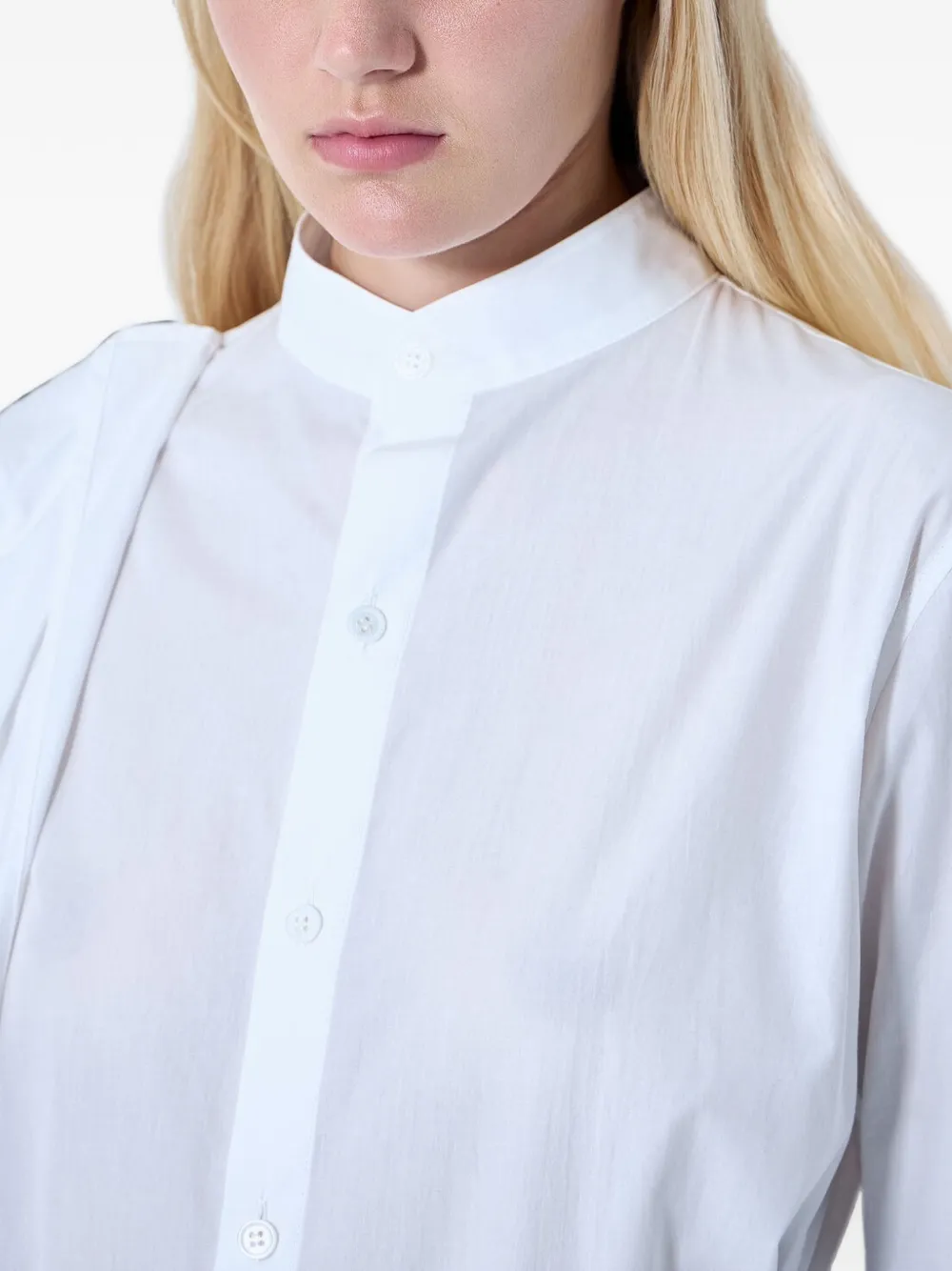 Yohji Yamamoto Button-down blouse met strik-detail Wit