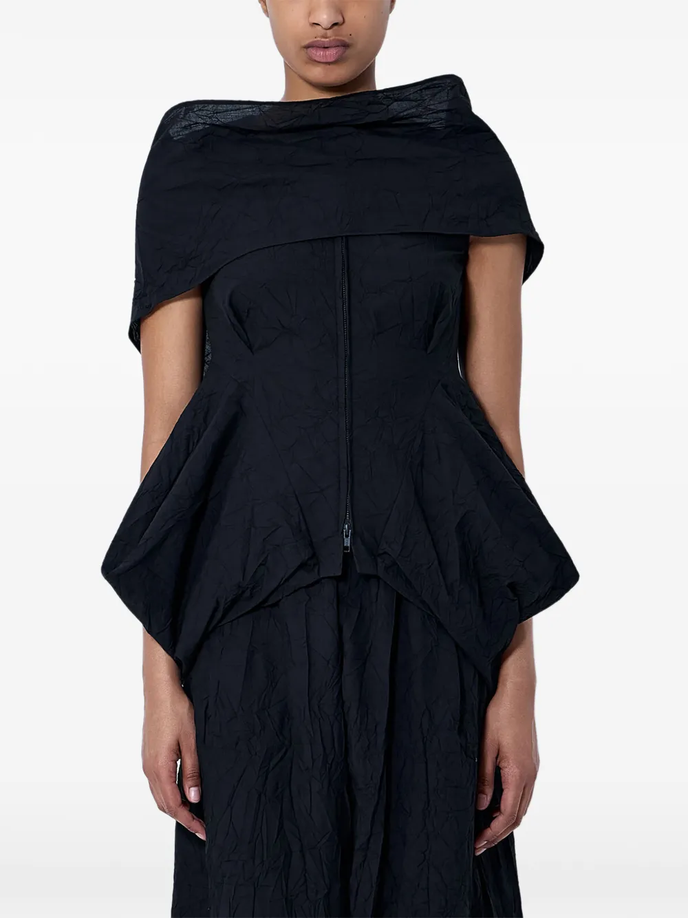 Limi Feu draped zip-fastening blouse - Nero