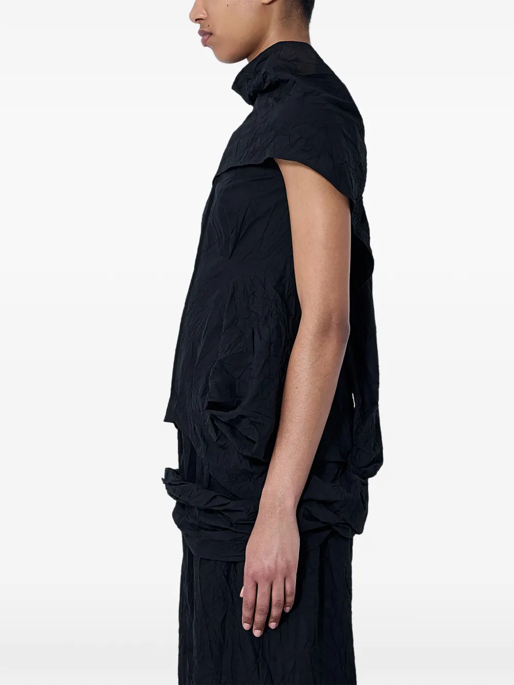 Limi Feu Gedrapeerde blouse met ritssluiting Zwart