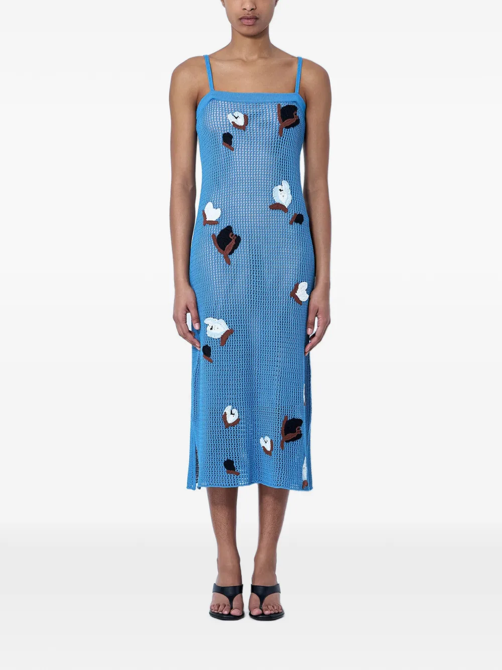 Marni abstract-pattern knit dress - Blu