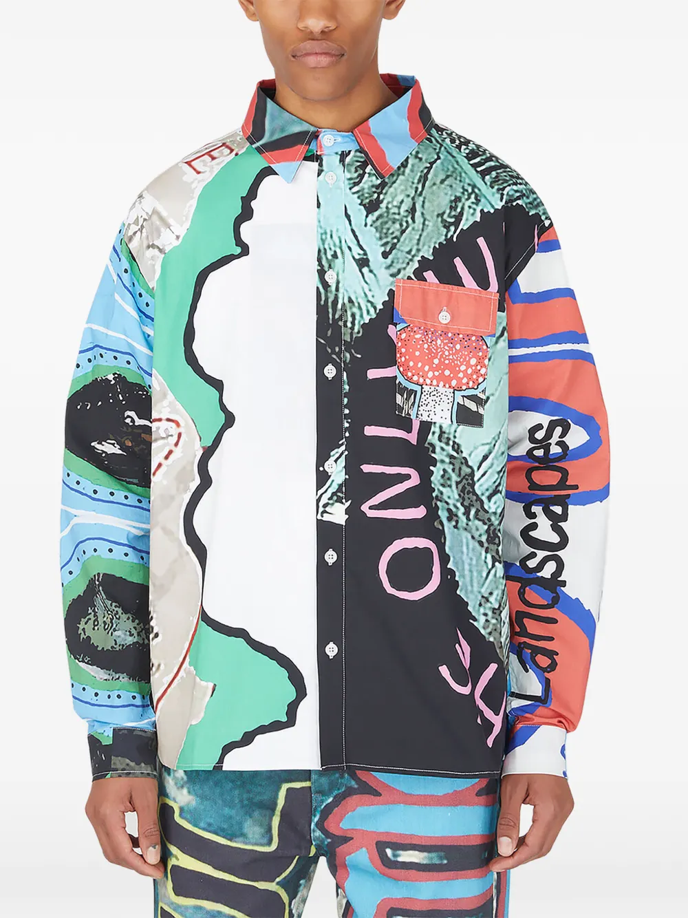 DRx x STEFAN MEIER x LN-CC graphic-print button-up shirt - Bianco