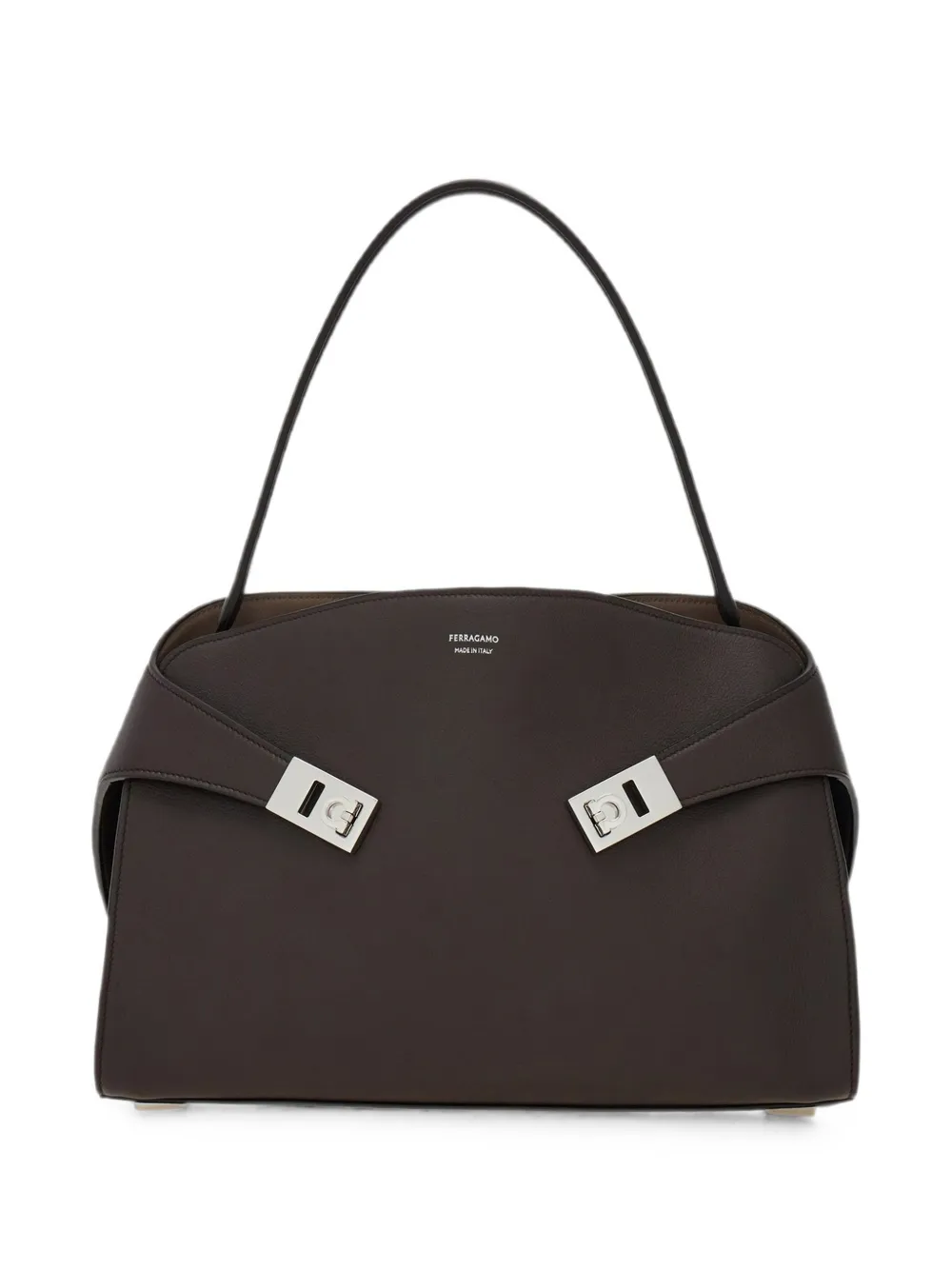 Ferragamo Hug soft bicolour shoulder bag - Marrone