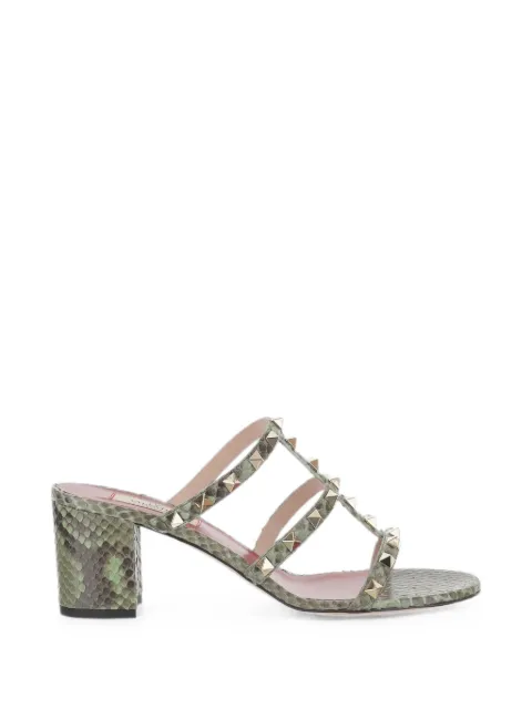 Valentino Garavani — Rockstud snakeskin-effect sandals