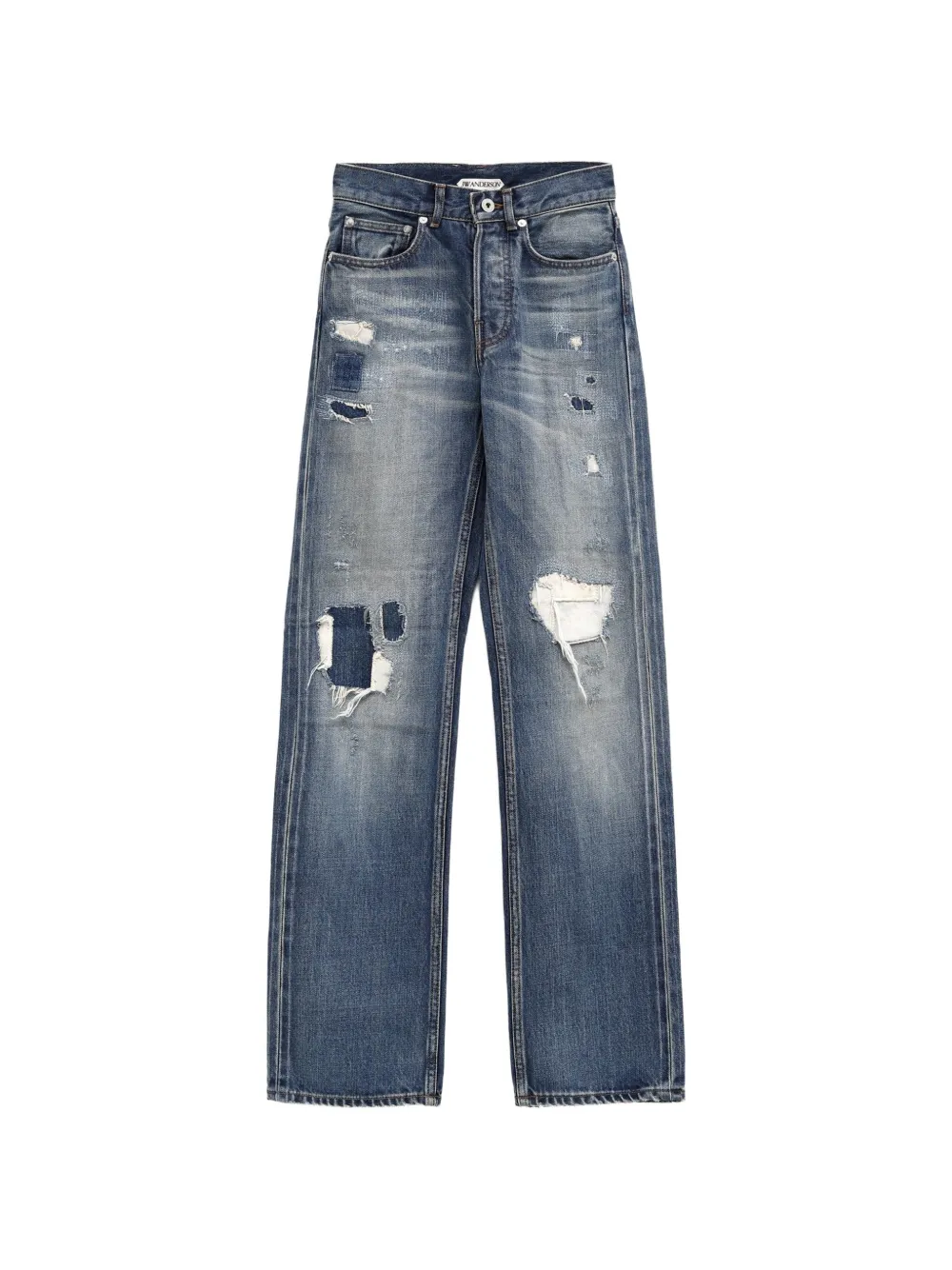 JW Anderson jean à effet usé - Bleu JW Anderson jean à effet usé - Bleu