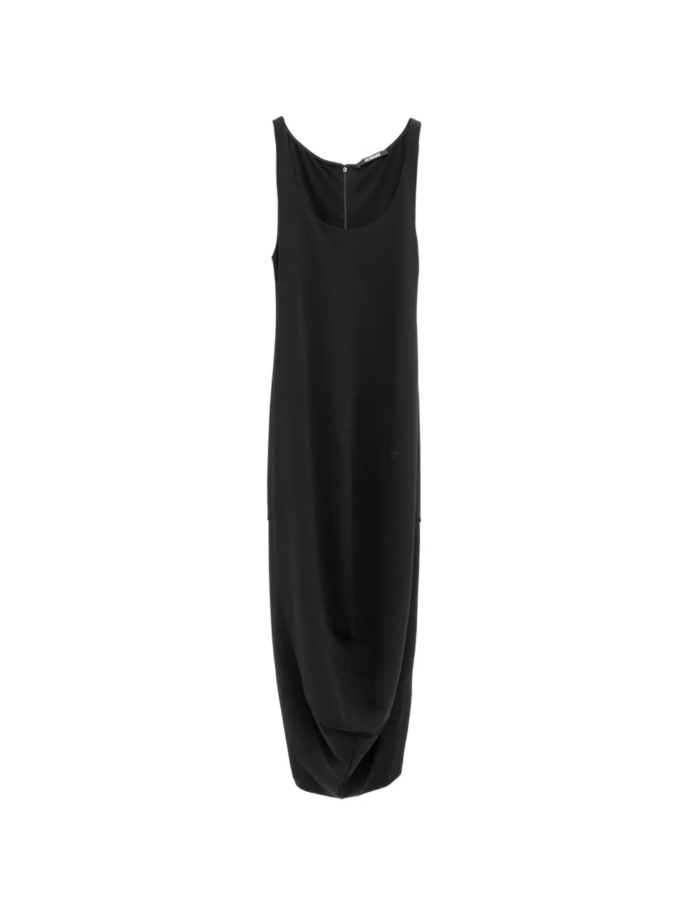 Jacquemus logo-embroidered draped dress - Nero